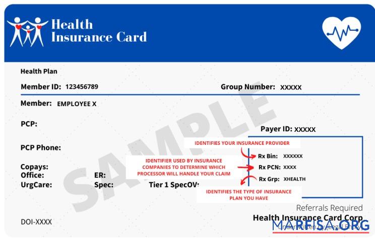 Blank Health insurance card download for verification